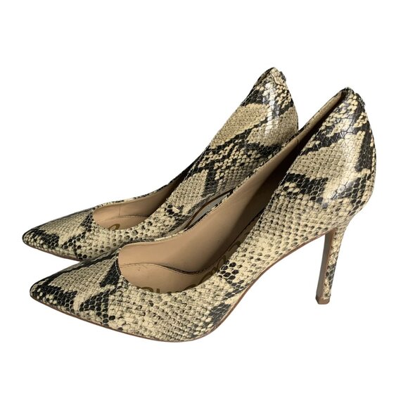 Sam Edelman Snake Print Hazel Pointed Toe Pumps Womens Size 7 Heels Leather - Picture 4 of 7